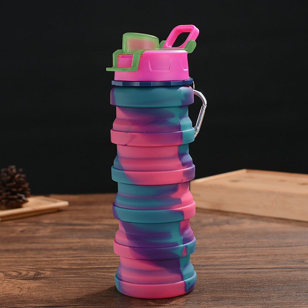 Never Be Thirsty Collapsible Silicone Water Bottle