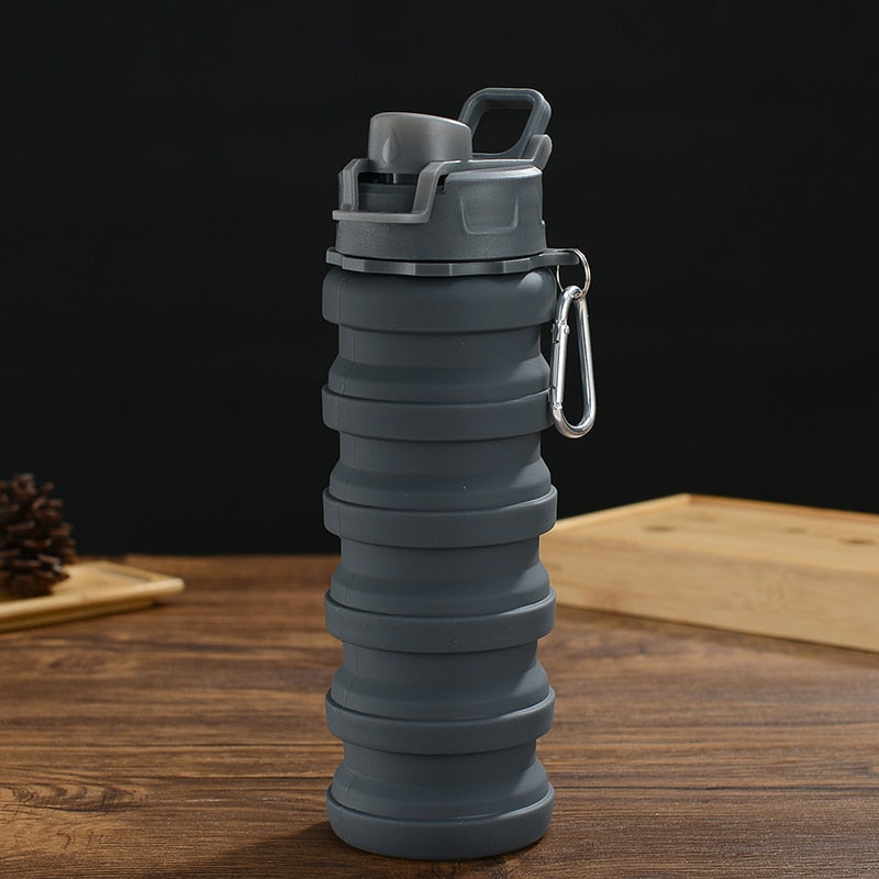 Never Be Thirsty Collapsible Silicone Water Bottle