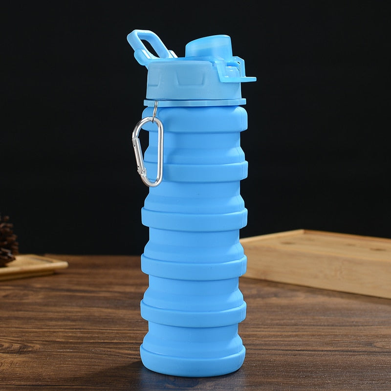 Never Be Thirsty Collapsible Silicone Water Bottle