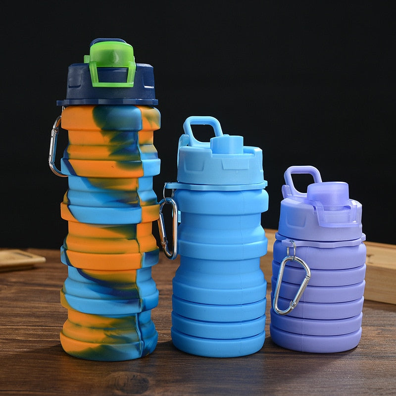 Never Be Thirsty Collapsible Silicone Water Bottle